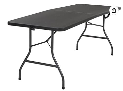 6 foot Fold-in-Half Blow Molded Folding Table