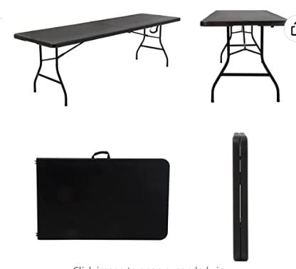 8 foot x 30 inch Fold-in-Half Blow Molded Folding Table