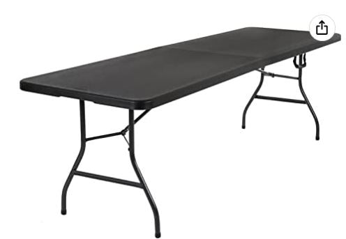 8 foot x 30 inch Fold-in-Half Blow Molded Folding Table