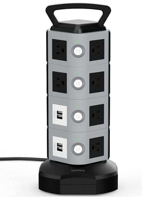 Surge Protector Electric Charging Station, 14 Outlet Plugs with 4 USB Slot