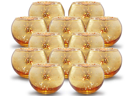 Round Gold Votive Candle Holders