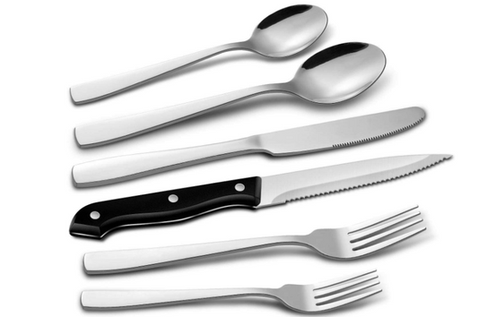 Stainless Steel Tableware Set of Six (Silver)