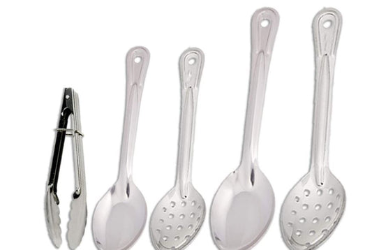 Serving Basting Spoons and Tongs Heavy Gauge Stainless Steel