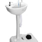 Outdoor Sink w/ Towel Holder & Soap Dispenser - 19L Water Capacity Hand Wash Basin Stand w/ Rolling Wheels
